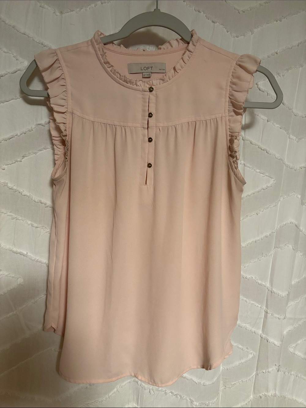 LOFT Pink Ruffle Sleeve Camisole